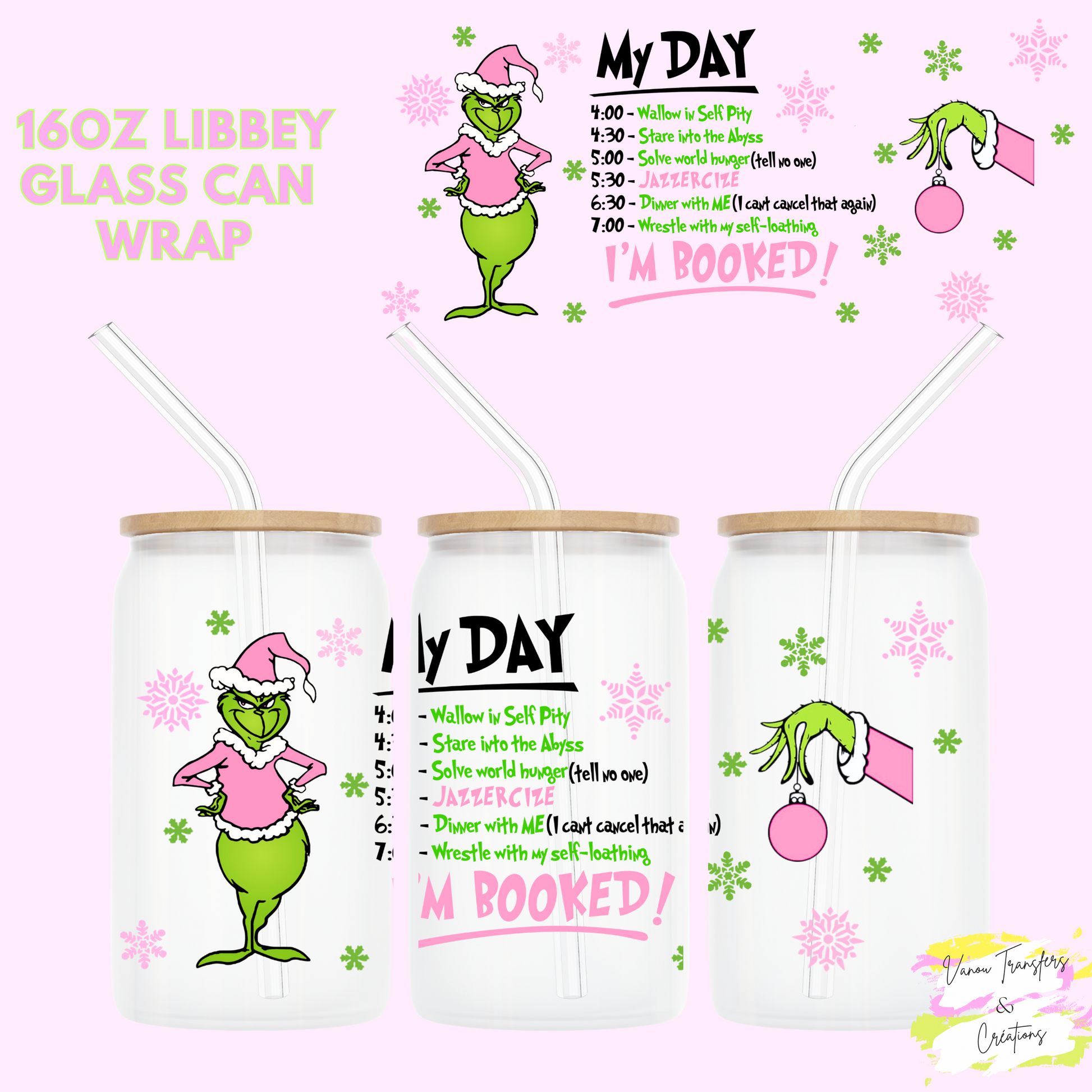 UV DTF Teacher | Cup Wrap |16oz Libbey Glass Can | UVDTF Wrap | Coffee Cup  Wrap | Cup Wrap | Teacher Wrap | Ready to Ship